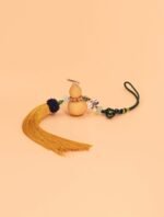 Nature & Tao Lucky Gourd Pendant – Yellow Tassel, Absorbs Negativity, Attracts Blessings for Your Vehicle or Living Space