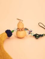 Nature & Tao Lucky Gourd Pendant – Yellow Tassel, Absorbs Negativity, Attracts Blessings for Your Vehicle or Living Space
