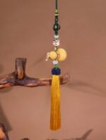 Nature & Tao Lucky Gourd Pendant – Yellow Tassel, Absorbs Negativity, Attracts Blessings for Your Vehicle or Living Space