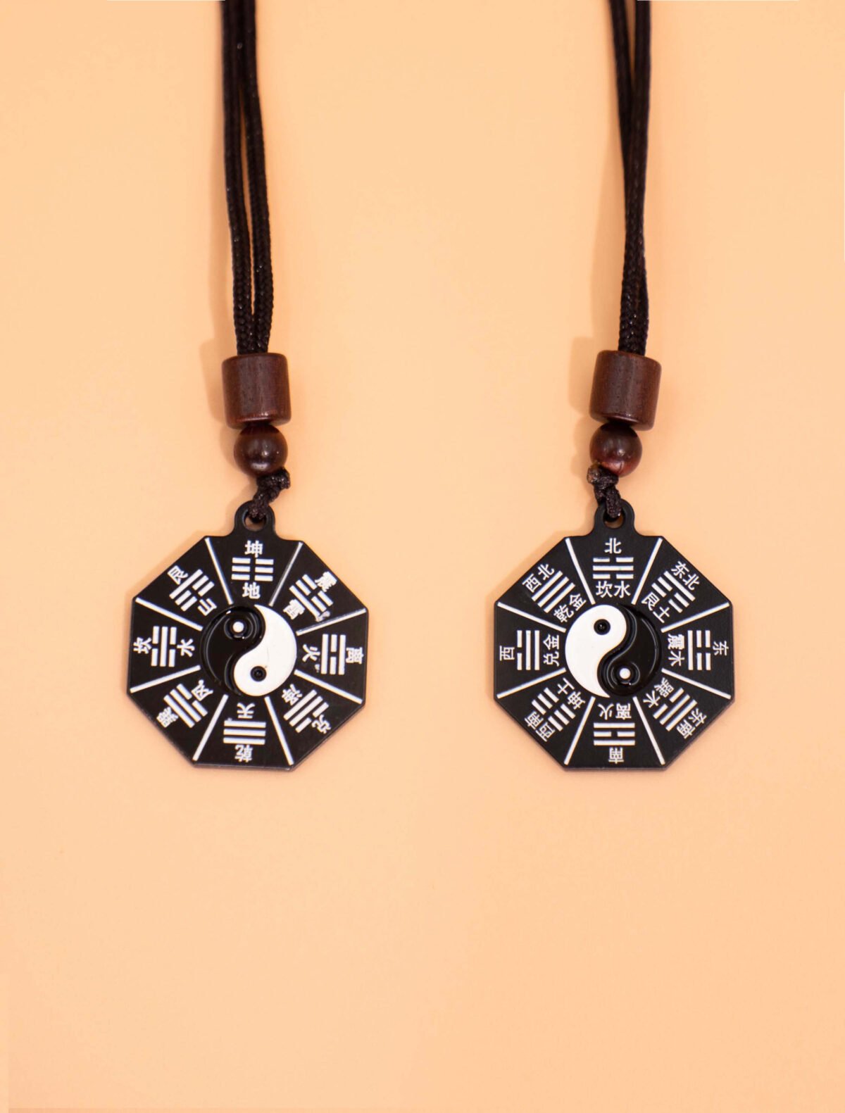 Nature & Tao Metal Bagua Pendant – The Eternal Yin-Yang Encircled by Eight Trigrams, Universal Protection in Octagonal Form