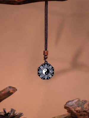 Nature & Tao Metal Bagua Pendant – The Eternal Yin-Yang Encircled by Eight Trigrams, Universal Protection in Octagonal Form
