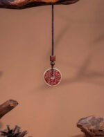 Nature & Tao Cinnabar ShanGui Pendant – The Ultimate Yang Mineral Amulet, Engraved with “Thunder Command, Slay Ghosts” & Eight Trigrams