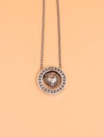 Nature & Tao 24 Mountains Pendant – 925 Silver Ring with Free‑Spinning Flat Round Taiji Bead & Directional Engravings