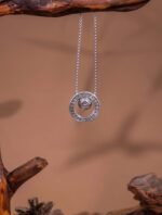 Nature & Tao 24 Mountains Pendant – 925 Silver Ring with Free‑Spinning Flat Round Taiji Bead & Directional Engravings