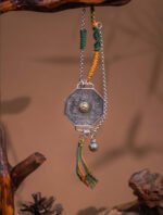 Nature & Tao ShanGui Exorcism Pendant Necklace – Vintage Tibetan Silver Octagonal Amulet, Gold Taiji, Hand-Braided Cord, Detachable Chain & Tassel