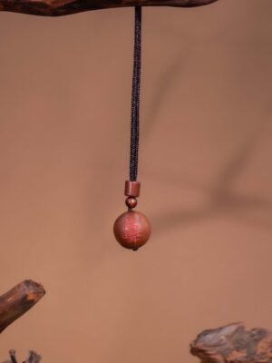 Nature & Tao Ziwei Hui Amulet – Thunder-Struck Jujube Wood with Cinnabar-Inlaid Carving for Dispelling Negativity & Stabilising Energy