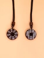 Nature & Tao ShanGui Bagua Amulet – Thunder-Struck Jujube Wood Peace Pendant with Exorcism Inscription & Eight Trigrams for Energy Alignment