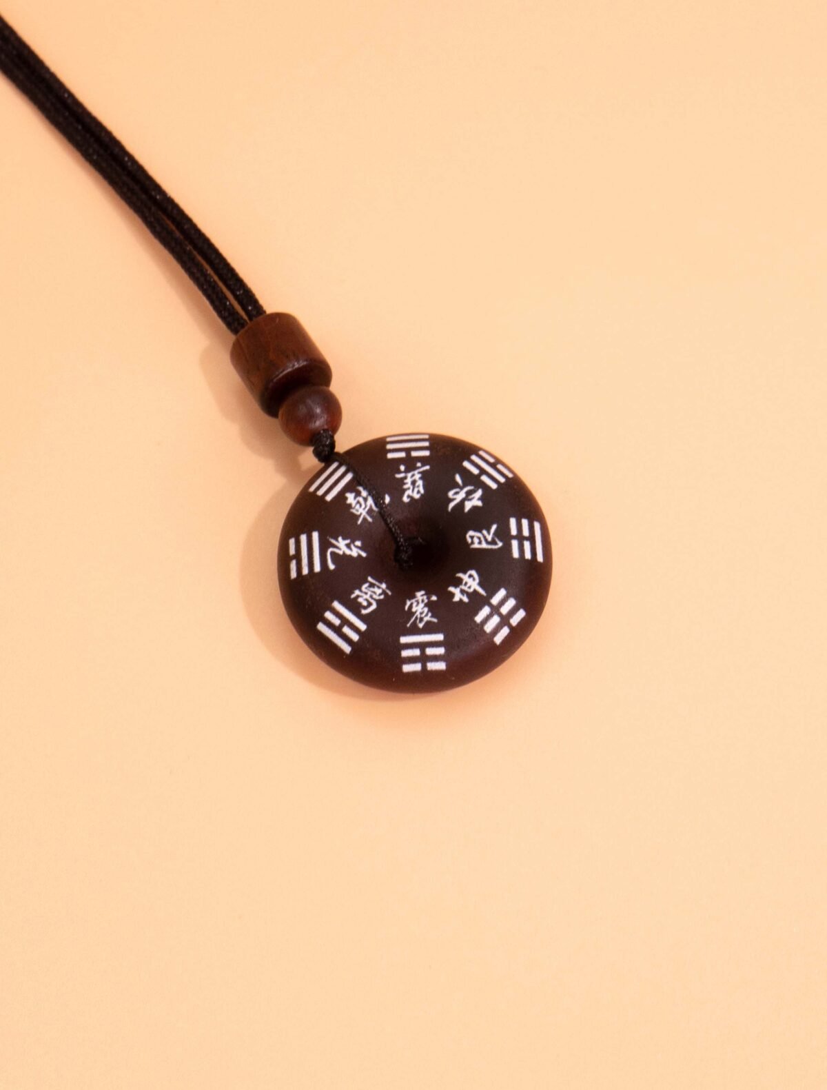 Nature & Tao ShanGui Bagua Amulet – Thunder-Struck Jujube Wood Peace Pendant with Exorcism Inscription & Eight Trigrams for Energy Alignment