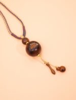 Nature & Tao Thunder-Struck Wood Muyu Pendant – Taiji Bagua Peachwood Spacer, Natural Open-Core Wood Bead & Carved Muyu for Spiritual Awakening