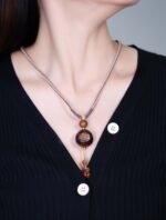 Nature & Tao Thunder-Struck Wood Muyu Pendant – Taiji Bagua Peachwood Spacer, Open-Core Wood Bead & Carved Muyu, A Gentle Reminder of Stillness, Awareness & Purpose
