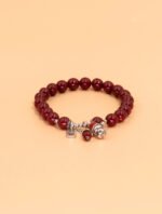 Nature & Tao Sacred Cinnabar & Silver Wealth God Bracelet – Ward Off Evil, Attract Wealth, Receive Blessings
