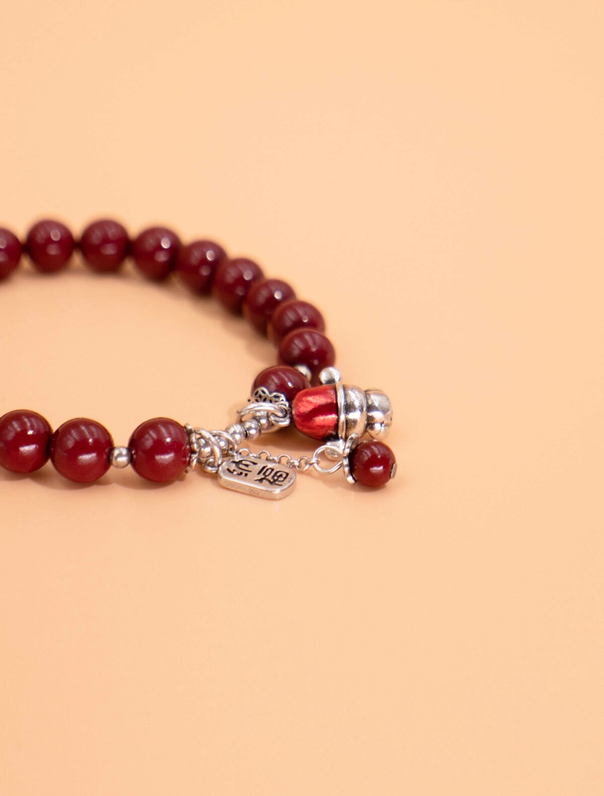 Nature & Tao Sacred Cinnabar & Silver Wealth God Bracelet – Ward Off Evil, Attract Wealth, Receive Blessings