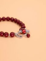 Nature & Tao Sacred Cinnabar & Silver Wealth God Bracelet – Ward Off Evil, Attract Wealth, Receive Blessings