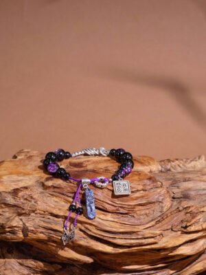 Nature & Tao Purple Crystal & “No Taboos” Talisman Bracelet – Wisdom, Noble Connections & Unrestricted Good Fortune