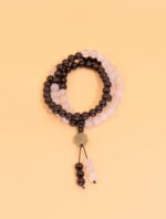 Nature & Tao Esoteric Taoist Prayer Beads – Plain Black & White Agate, Bead-Count Segments Encoding the Complete Cosmic Mandala (Laojun‘s 81 Transformations), Black Agate Top Bead & Jade Bagua Taiji Fish