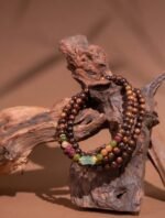 Nature & Tao Blackwood Prayer Beads – Jade at the Center, Tourmaline at the Sides, 108 Guards of Heaven and Earth