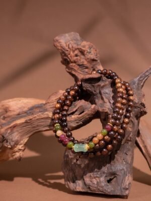 Nature & Tao Blackwood Prayer Beads – Jade at the Center, Tourmaline at the Sides, 108 Guards of Heaven and Earth