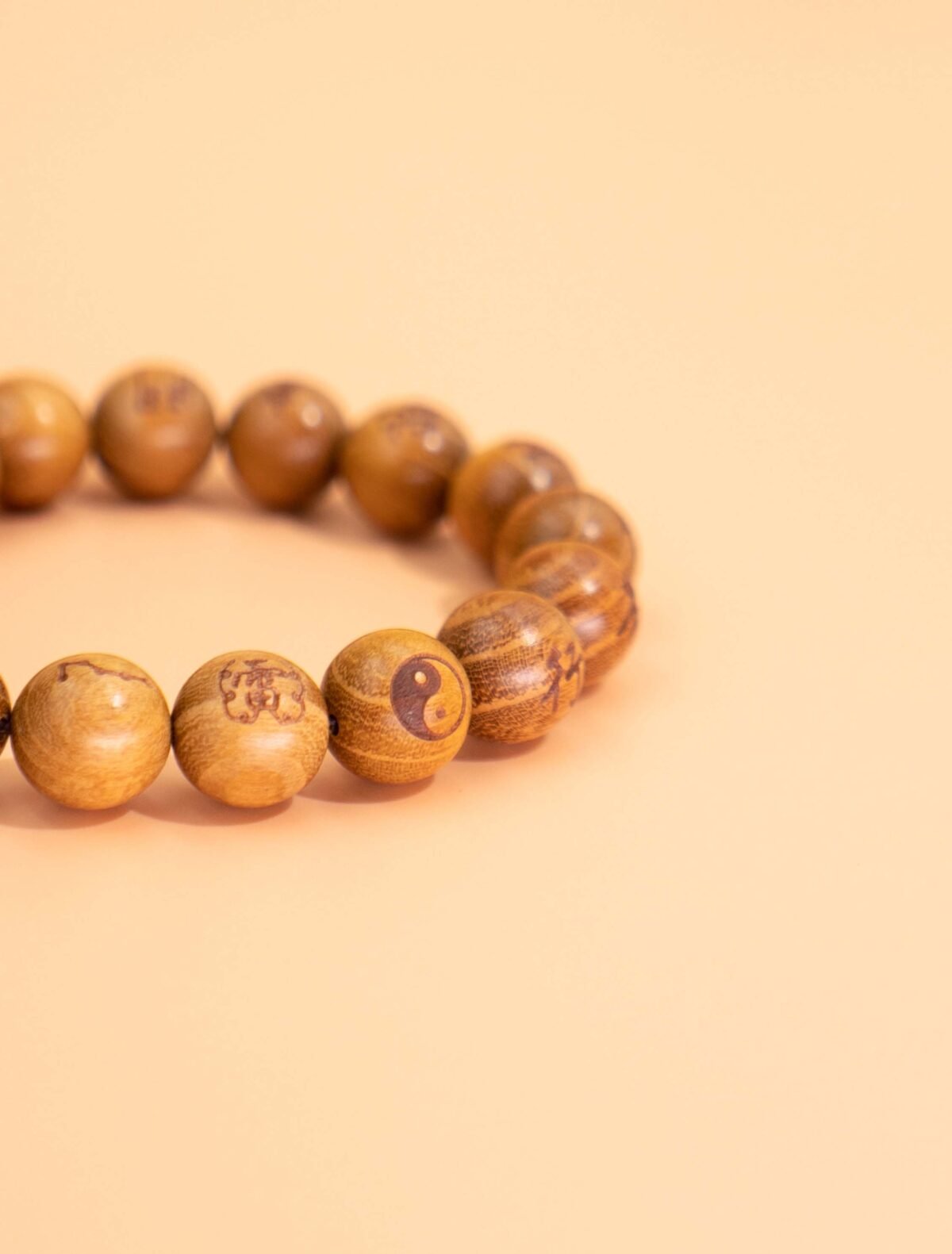 Nature & Tao Thunder-Struck Peachwood Bracelet – The Ultimate Taoist Talisman Set: Thunder Yang Wood + Cross Heaven Scripture + Taboo Sigils + Nine-Word Mantra