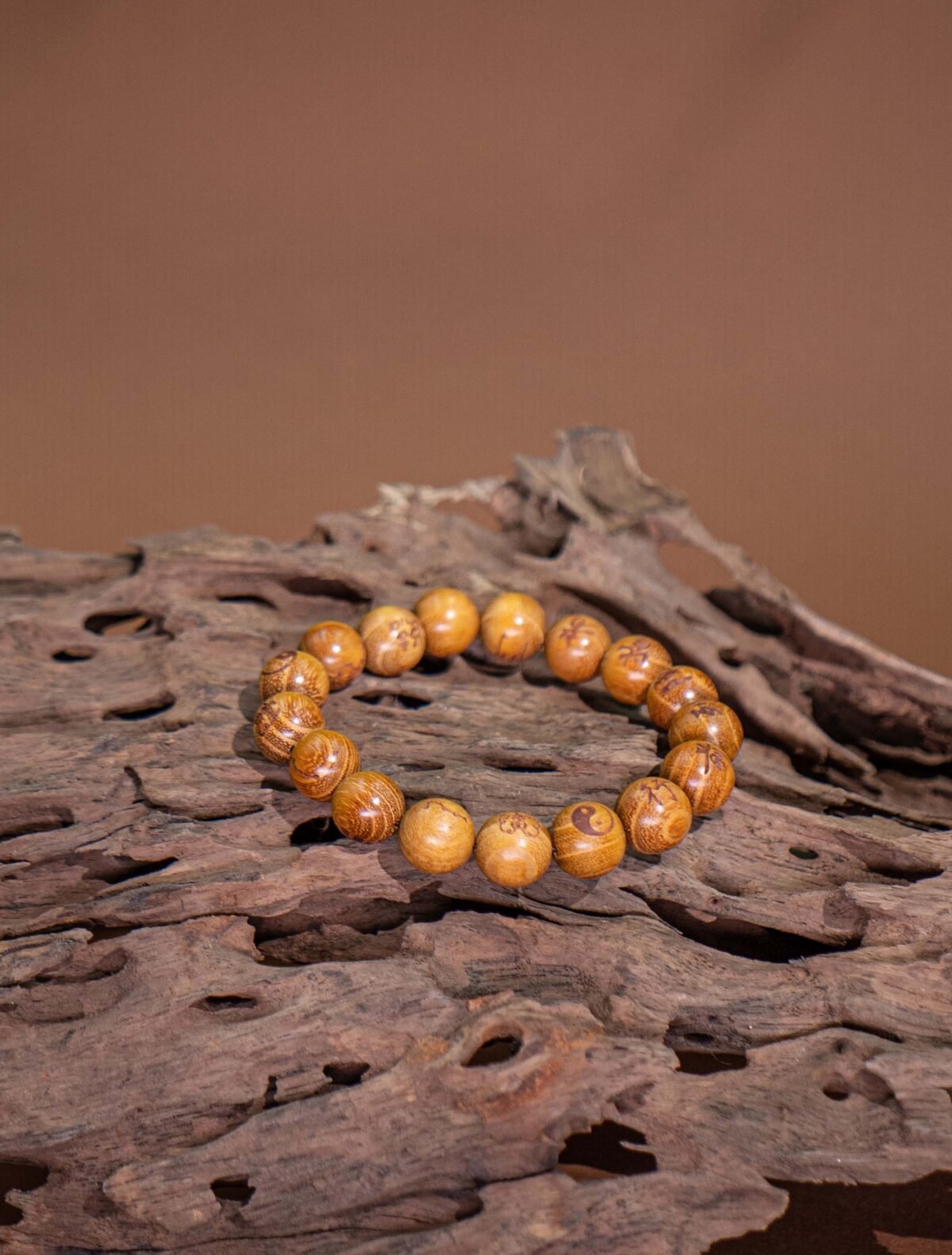 Nature & Tao Thunder-Struck Peachwood Bracelet – The Ultimate Taoist Talisman Set: Thunder Yang Wood + Cross Heaven Scripture + Taboo Sigils + Nine-Word Mantra
