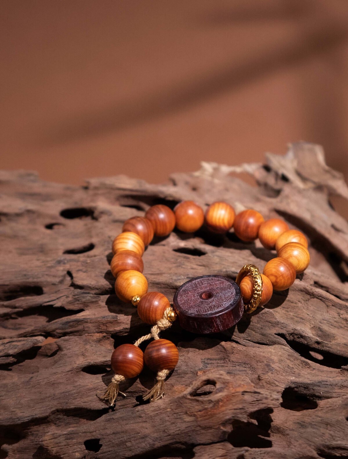 Nature & Tao Sacred Cedar & ShanGui Pendant Bracelet – Repel Evil, Anchor Spirit, Attract Noble Luck