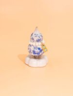 Nature & Tao Blue-and-White Porcelain Hulu – Hand-Painted Lotus Scroll, Rotatable Gourd with Pearl Ring, Hetian Jade Pendant & Ceramic Cloud Base