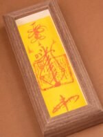 Nature & Tao Cinnabar Hand-Painted Health Talisman in Walnut Frame – For Dispelling Illness, Guarding Health & Home, Removable for Carry, One-Year Efficacy