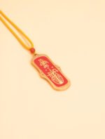 Nature & Tao Double-Sided Talisman Pendant – Red Lacquer Finish, Cast Copper, Key-Fret & Bagua Border, A Quiet Anchor for Purposeful Work