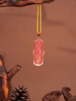 Nature & Tao Double-Sided Talisman Pendant – Red Lacquer Finish, Cast Copper, Key-Fret & Bagua Border, A Quiet Anchor for Purposeful Work