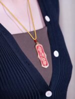 Nature & Tao Double-Sided Talisman Pendant – Red Lacquer Finish, Cast Copper, Key-Fret & Bagua Border, A Quiet Anchor for Purposeful Work