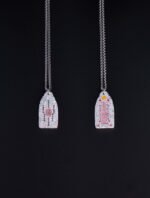 Nature & Tao Double-Sided Talisman Silver Pendant – Hammered Silver, Red Lacquer-Filled Script, Cuban Chain, A Gentle Reminder of Steadiness & Grace