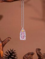 Nature & Tao Double-Sided Talisman Silver Pendant – Hammered Silver, Red Lacquer-Filled Script, Cuban Chain, A Gentle Reminder of Steadiness & Grace