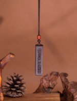 Nature & Tao Thunder-Struck Wood Talisman Pendant – Deeply Carved Seal Script, Adjustable Cotton Cord, A Gentle Reminder of Steadiness & Purpose
