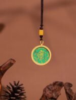 Nature & Tao Enamel Taiji Bagua Pendant – Gilded Round Plaque, Green Enamel Talisman, Carved Taiji & Bagua, A Gentle Reminder of Steadiness & Grace