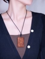 Nature & Tao Openwork Roots Peace Pendant – Carved Thunder-Struck Jujube Wood, Adjustable Black Cotton Cord, A Quiet Reminder of Resilience & Grace