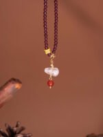 Nature & Tao Garnet Hulu Necklace – Hetian Jade Barrel Bead, Gilded Plum Blossom, Chalcedony Hulu & Red Agate Drop, A Gentle Reminder of Steadiness & Grace